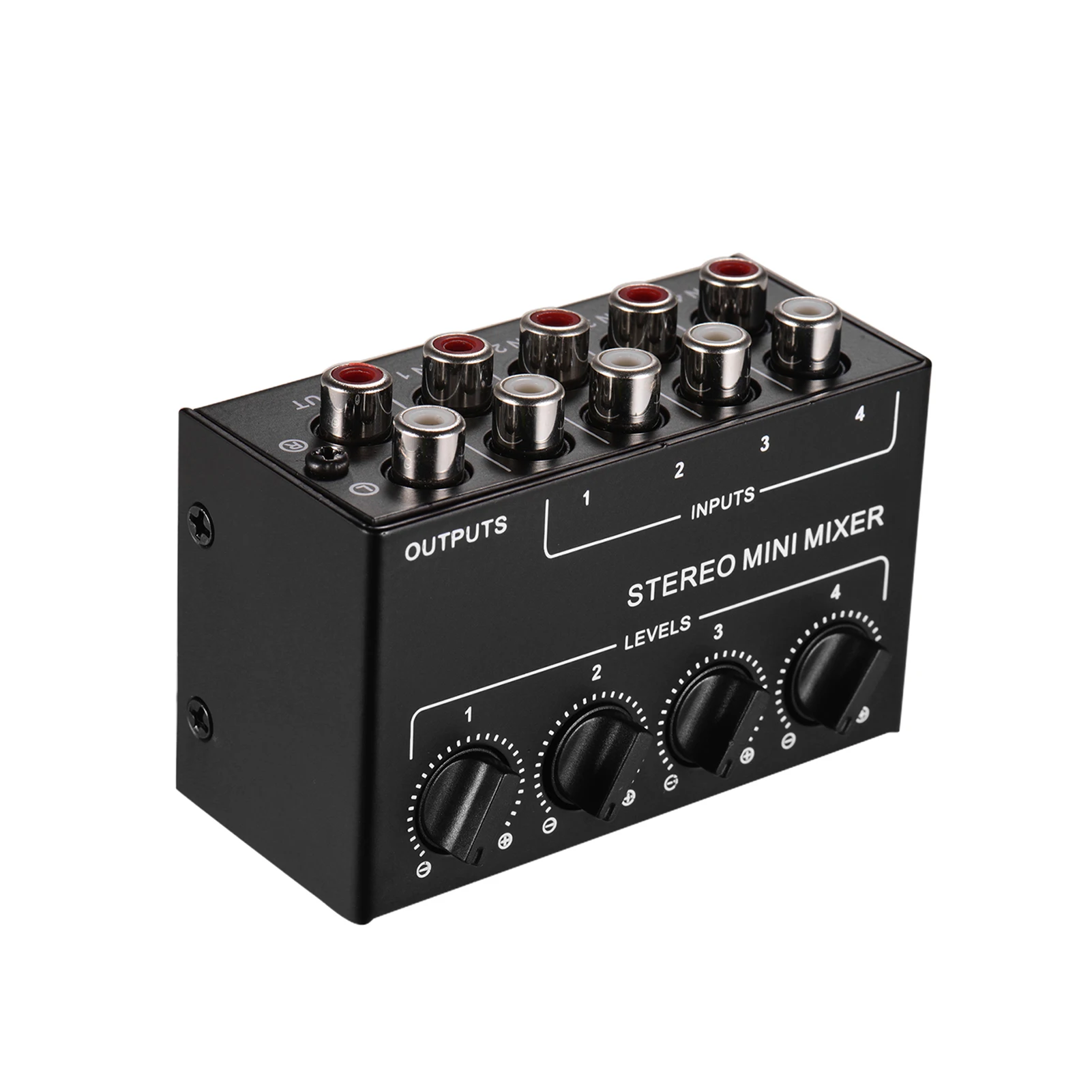 Mini Stereo Audio Mixer with 4-Channel RCA Inputs Separate Volume Controls Full Metal Shell | Спорт и развлечения
