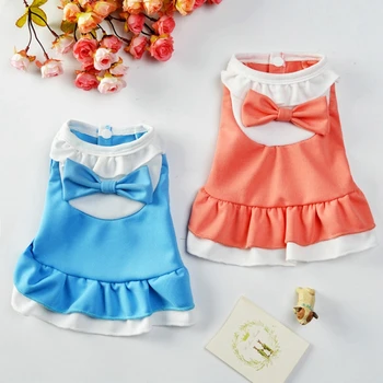 

Summer Lace Bow Dog Clothes Dress With Button Sweety Princess Dress Teddy Puppy Dresses For Small Medium Dogs Pet Accessories