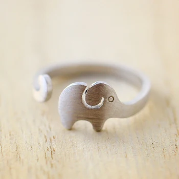 

Ring Elephant Original Design Drawing Process Opening Adjustable Gift Index Finger Ladies Jewelry 925 Silver Wedding Bands Women