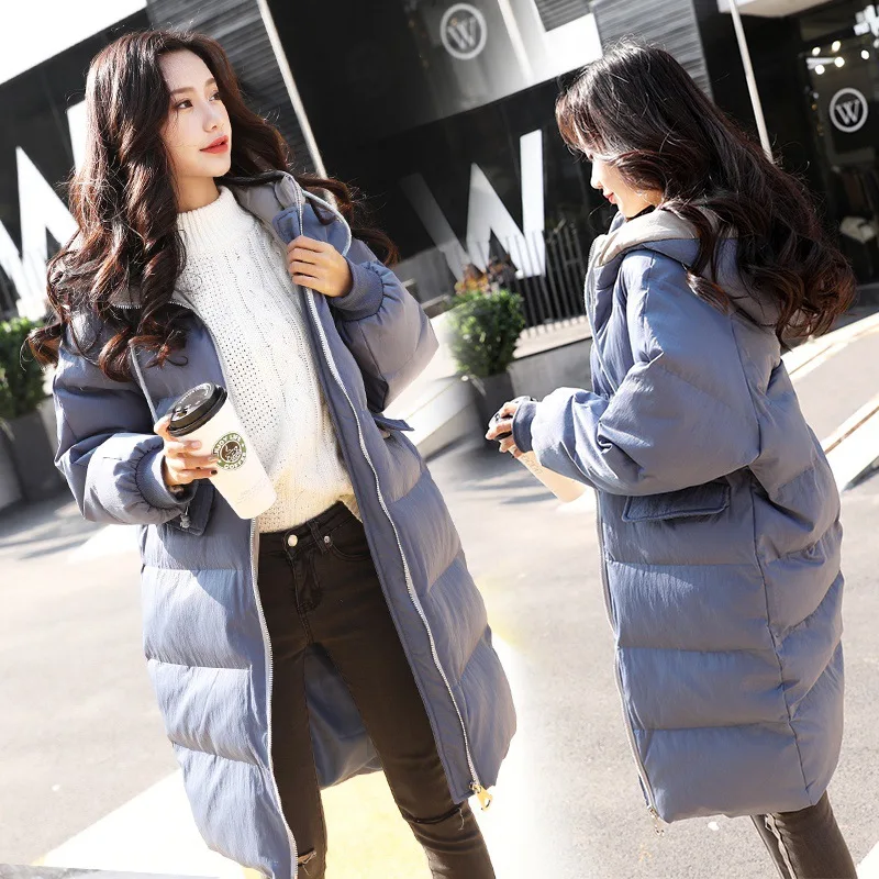 

Girl'S Middle School Students Cotton-padded Clothes Women's Mid-length 2018 Winter New Style Korean-style Thick Warm Coat Cotton