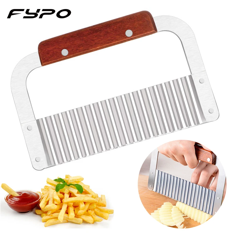 Kitchen Stainless Steel Potato Wave Cutter Vegetable French Fries Gadget