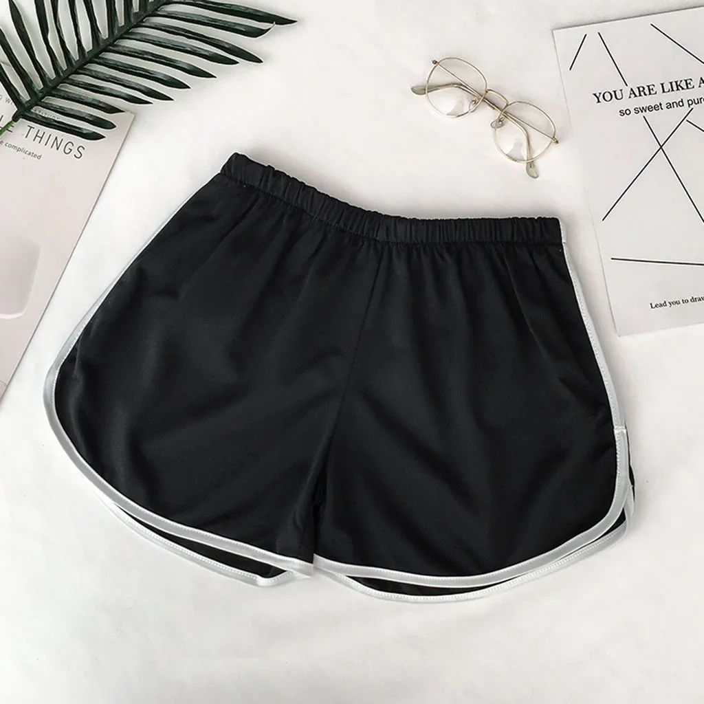

Simple Women Casual Shorts Patchwork Body Fitness Workout Summer Shorts Female Elastic Skinny Slim Beach Short Hot