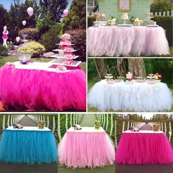 

Birthday Party tablecloth Festival Tulle Tutu Table Skirt Tableware Wedding Funny Hoilday Baby Shower Birthday Indoor Room Decor