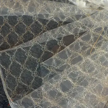 

2Meter black white Embroidered Flower Mesh clothing Fabric Gold Lace DIY Lace Trim Garment Accessories Lace Fabric 150CM Width