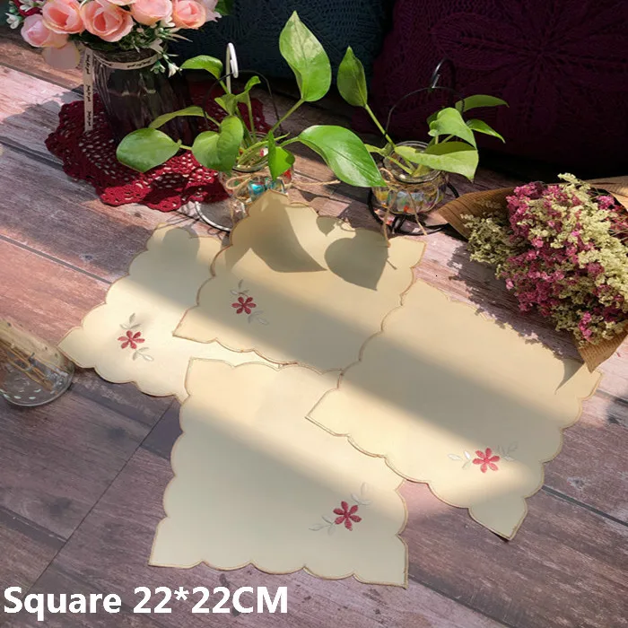 

Europe Placemat Western Mat Christmas Table Pad Cloth Wedding Napkins Glass Coaster Lace Doily Embroidery Pattern Table Kitchen