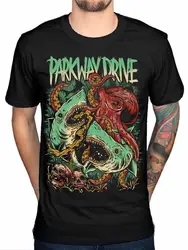 Официальный parkway Drive новая футболка Sharktapuss группа, товар Metalcore 50 Lions Мужская хлопковая футболка большого размера
