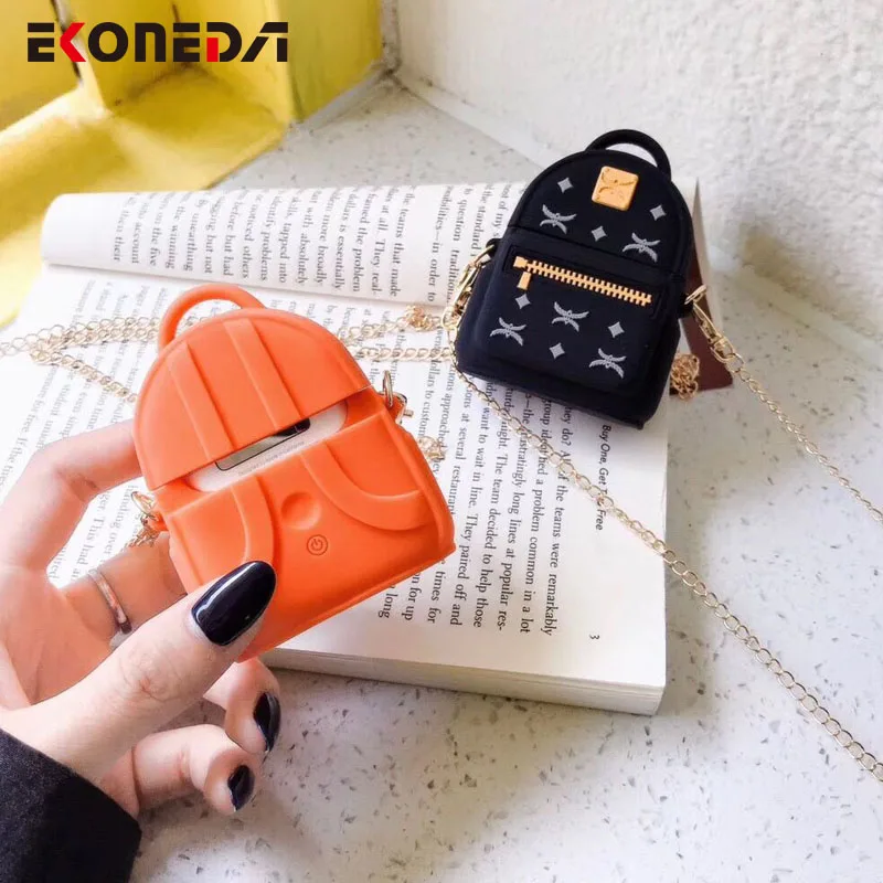 EKONEDA милый чехол на цепочке для Airpods чехол силиконовый защитный чехол для девочки для Airpods 1 2 Чехол