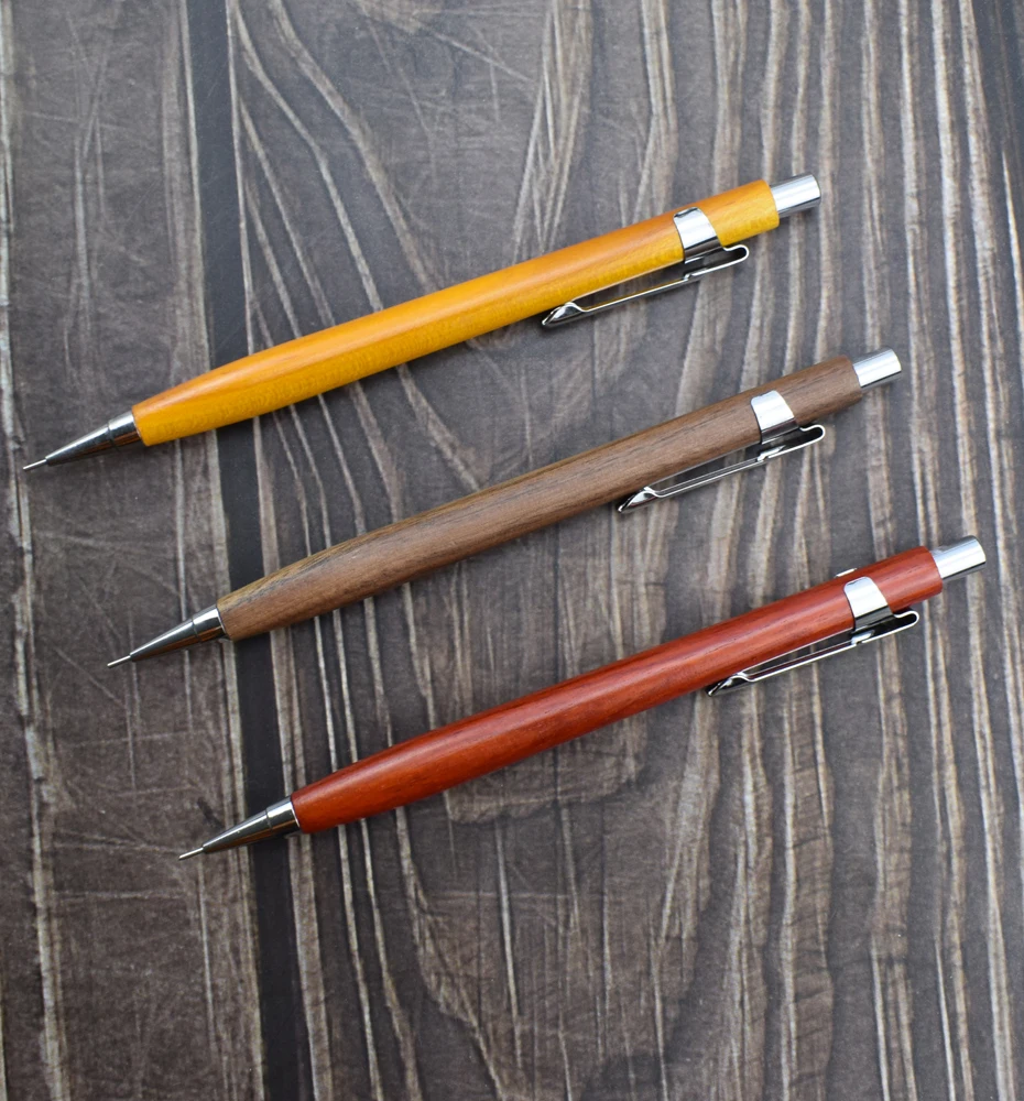 CRAYON GRAPHITE,Walnut WoodCrayon mécanique en bois naturel fait à la