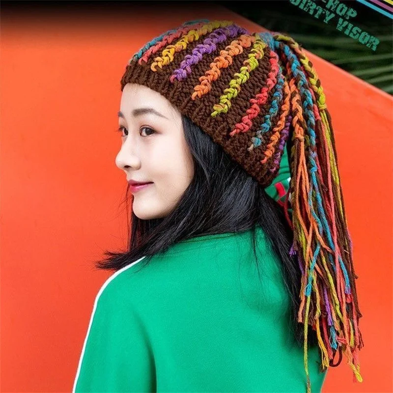 New Winter Hip Hop Beanie Caps Dreadlocks Hat For Women Men