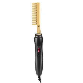 

hot sale Comb Curler,Electric Hot Straightening Heat Pressing Comb,Hair Curling Iron Straightener for Wet & Dry Hair(US Plug)