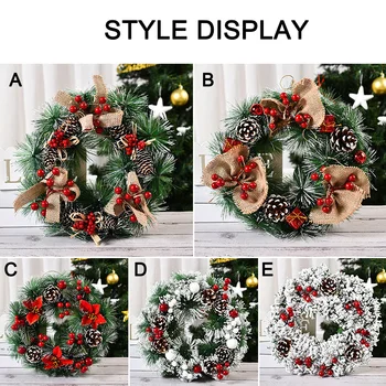 

Big Bow Christmas Wreath Window Front Door Decoration Wall Hanging for Christmas Decoration Props JA55