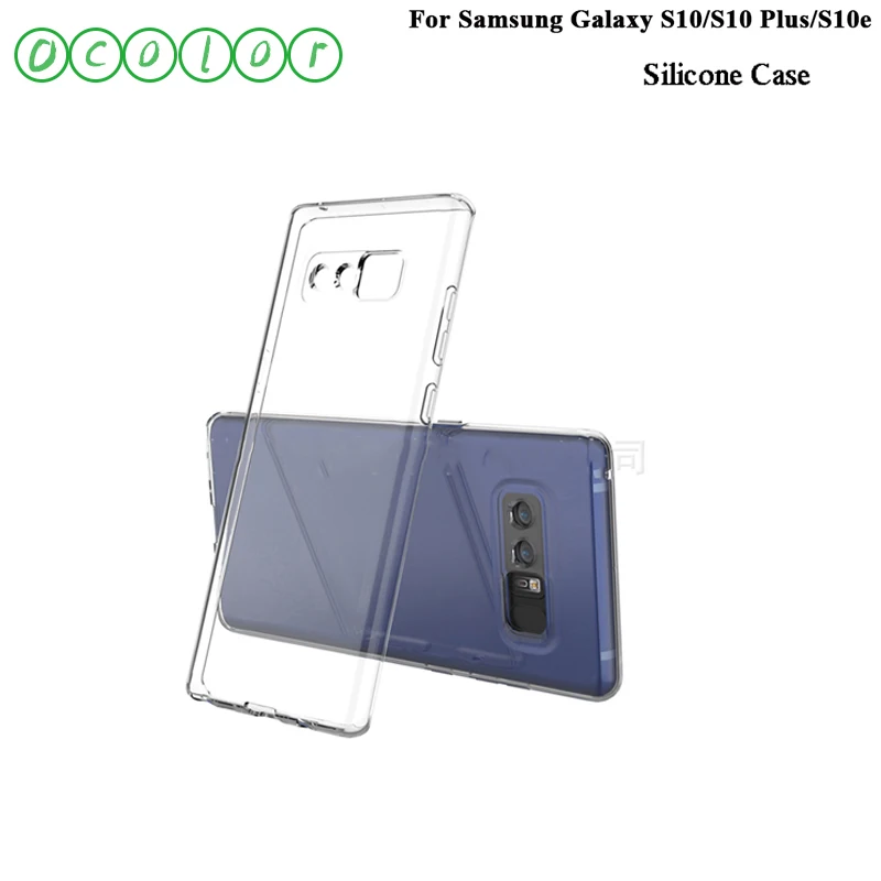 

ocolor For Samsung Galaxy S10 Transparent Silicone Case Soft Back Cover For Samsung Galaxy S10 Plus S10e Protective Case