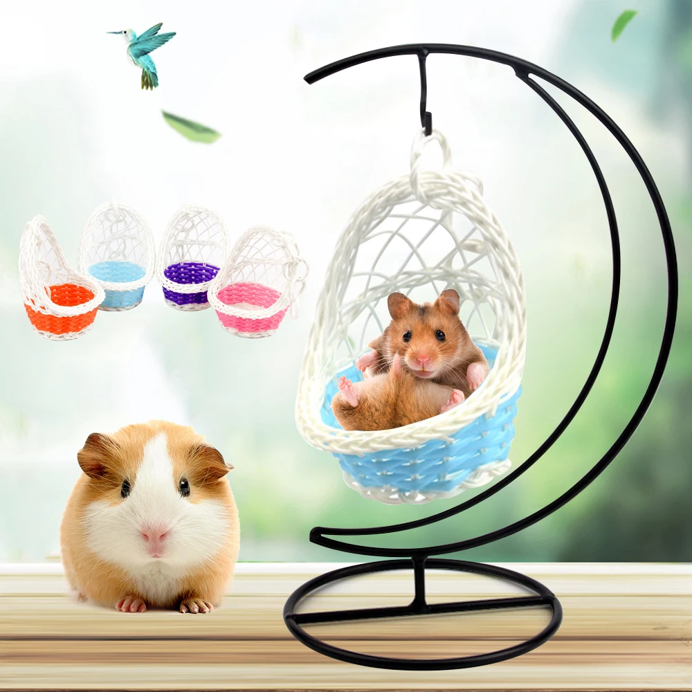 L, Yellow Sannysis Hammock for Pet Hamster Rat Parrot Ferret Hamster Hanging Bed Cushion House Cage 