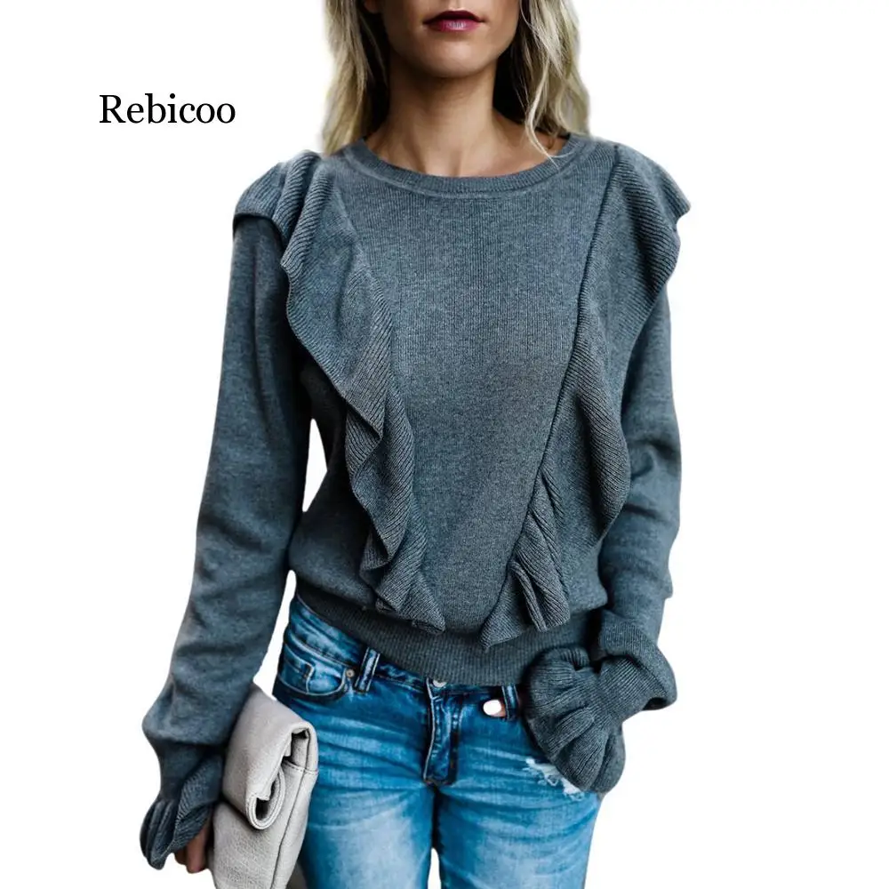 Fall Winter Fashion Pull Pullover Sweater Womens Puff Sleeve Oversized Womens Jacket Jumper Slim Cashmere Female Clothes