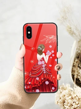 

Double-sides Back Cover For iPhone 11 Case Anti Knock Protective Phone Case Tempered Glass Shell For Girls