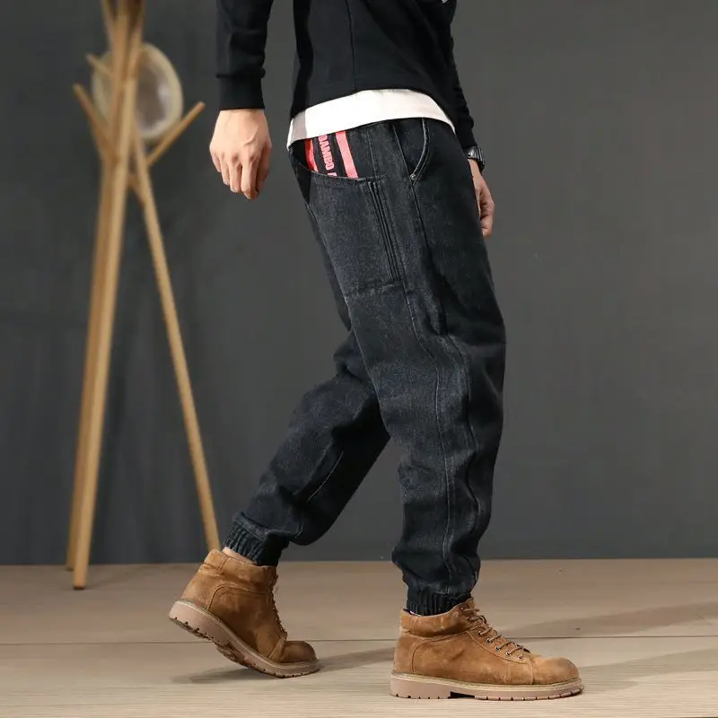 Hip Hop Streetwear Harem Jeans Pants Men Loose Joggers Denim Casual Sweatpants Korea Ankle length Trousers Hip Hop Streetwear Harem Jeans Pants Men Loose Joggers Denim Casual Sweatpants Korea Ankle length Trousers