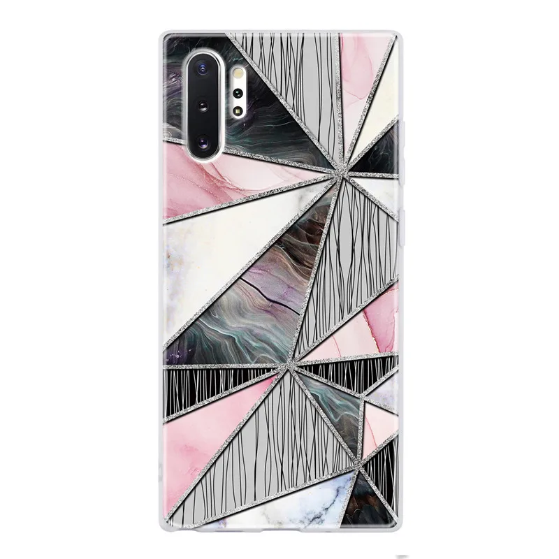 Gray triangle Покрытие с геометрическим рисунком Мрамор чехол для samsung Galaxy Note 10 плюс S8 S9 S10 S10E J4 J6 A6 A7 A8 A5 J3 J5 J7 Мягкий ТПУ чехол с мультипликационным рисунком - Цвет: Gray triangle