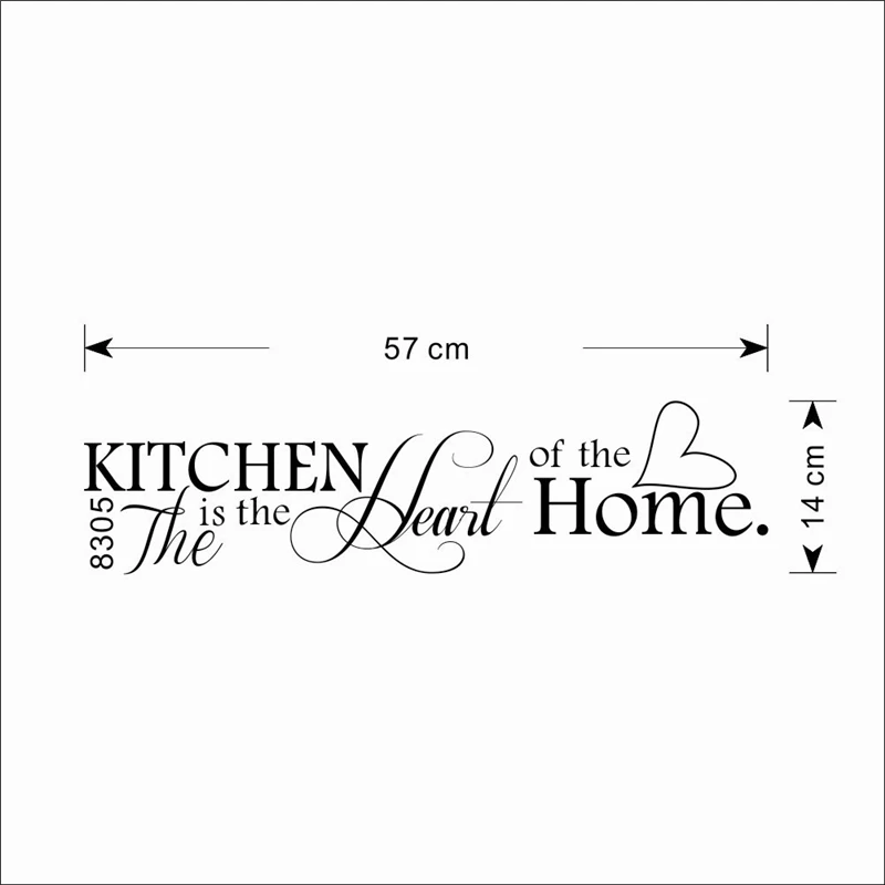 The Kitchen Is The Heart Of Home Quotes Wall Stickers Room Decoration Decals Diy Vinyl Art