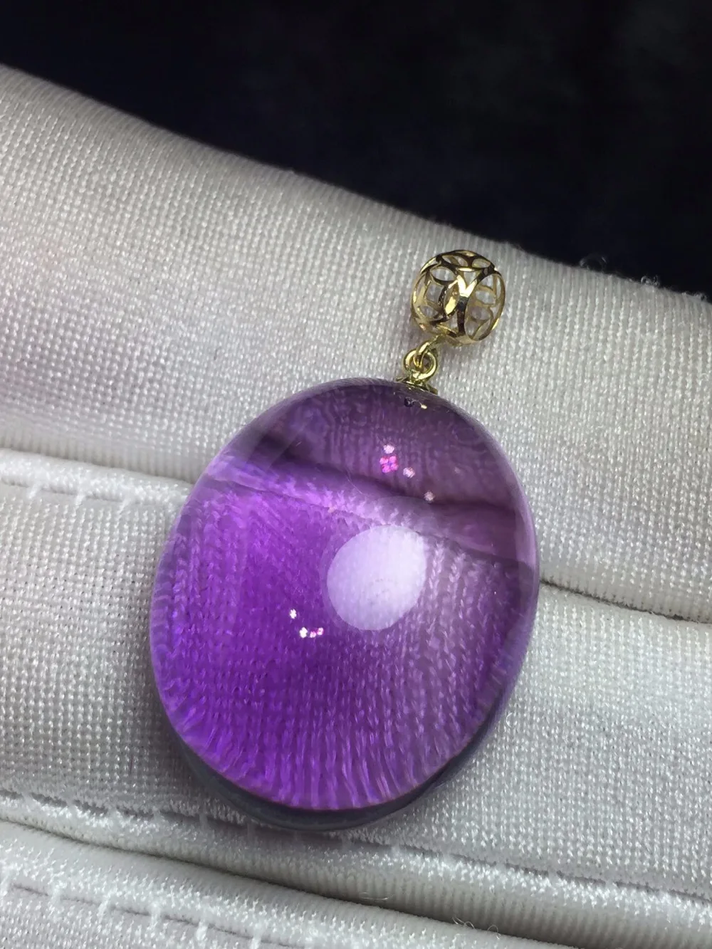 Ювелирные украшения G18K аметистовая подвеска натуральный Uruguay происхождения Фиолетовый аметист 6,9 г драгоценный камень кулон ожерелье