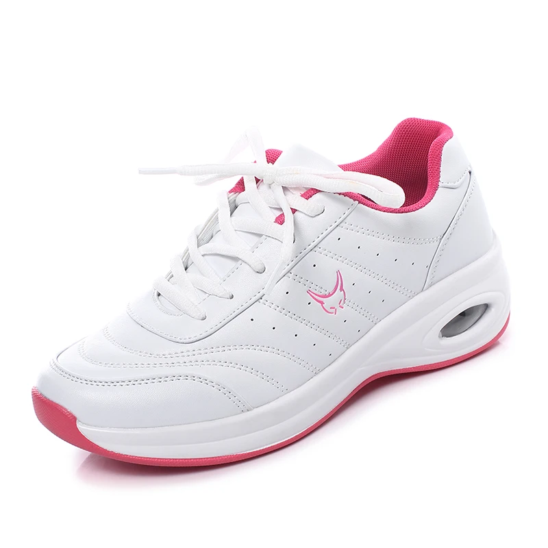 

Air cushion rocking shoes with increased leather surface, thick soles, casual shoes and travel shoes walking women shoes