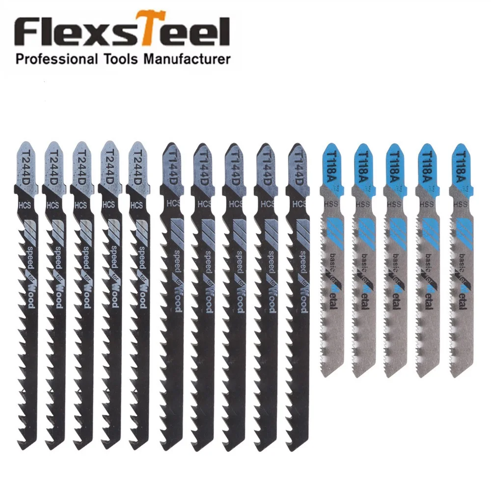 5pcs Contractor Jig Saw Blades Set Assorted T Shank Jigsaw Kit T244D