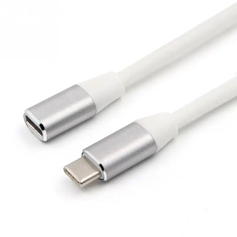 USB 3.1 Type C Male to Female Extension Cable PVC Wire Extending Connector Male To Female Cord Type Data Cable USB-C Connector - Цвет: Grey