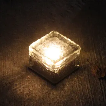 

Solar Glass Underground Lamp Marble Translucent Floor Lamp LED Brick Light Waterproof Outdoor Path Lawn Decorative Garden Lamp
