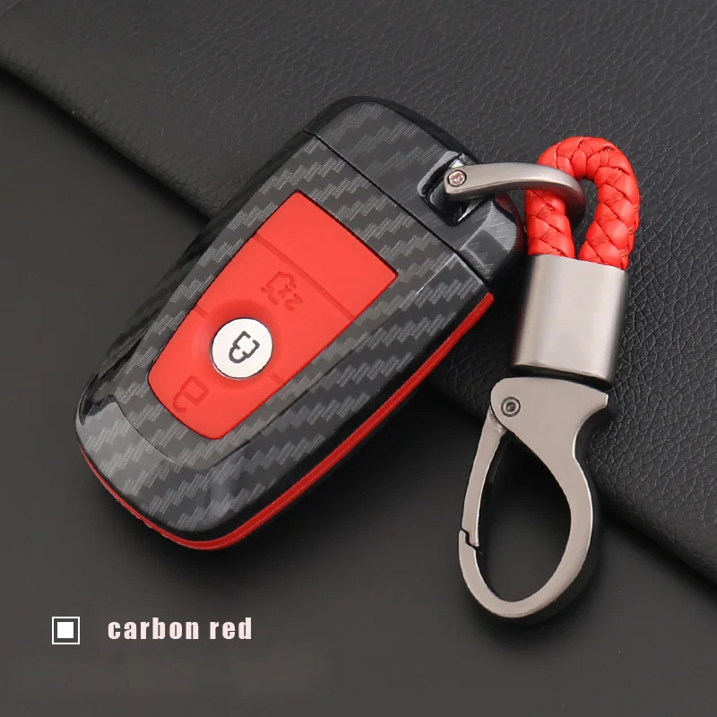 A-red Jingyuqin 3B силикон из углеродного волокна чехол для ключей для Ford Mondeo Smart Key - Название цвета: A-red