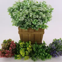 Искусственные ягоды 7 веток зеленый букет искусственных цветов фруктовые растения мини лист наружное свадебное украшение