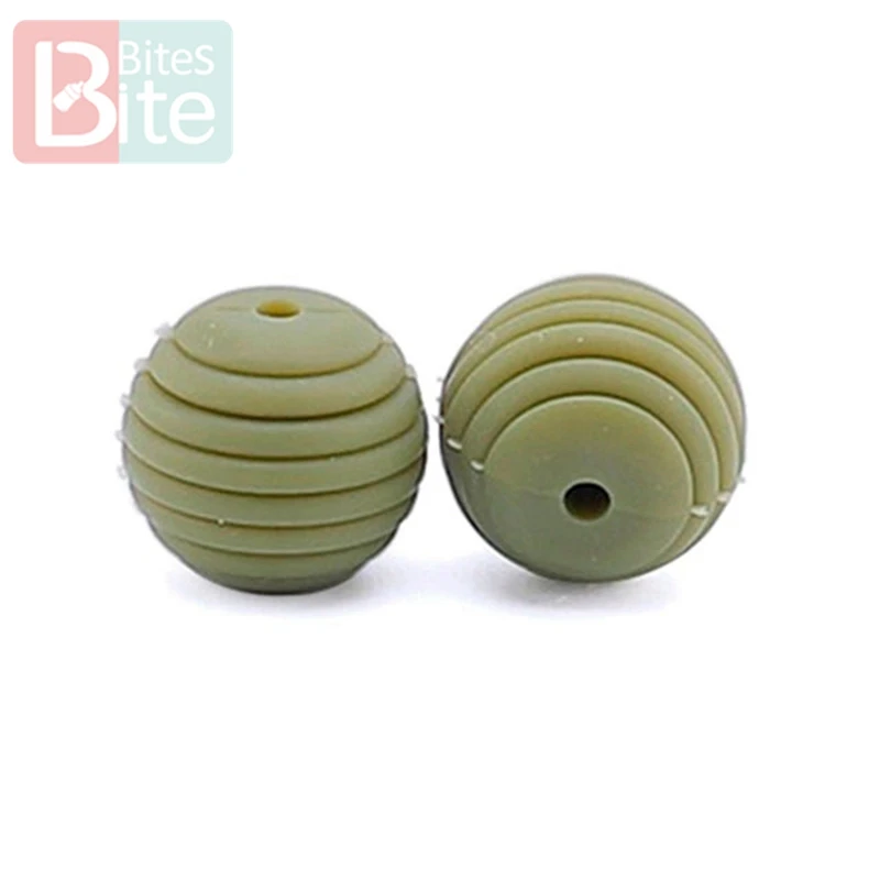 Green Lassen sie machen Silikon Perlen beiringe 15 мм 20 stumucke DIY Gewinde Silica Perlen BPA FREI 4-6 Monate spirale пищевой силек - Цвет: Green