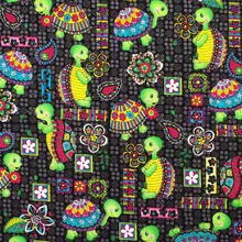 1 ярд черепаха и цветок печатных ткань с черепами(ширина = 135 см