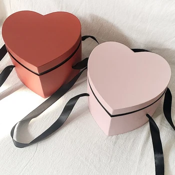 

Double Love Heart Box Gift Portable Packing Flower Bouquet Holder Florist Wedding Favor Valentine's Day Decoration Boxes