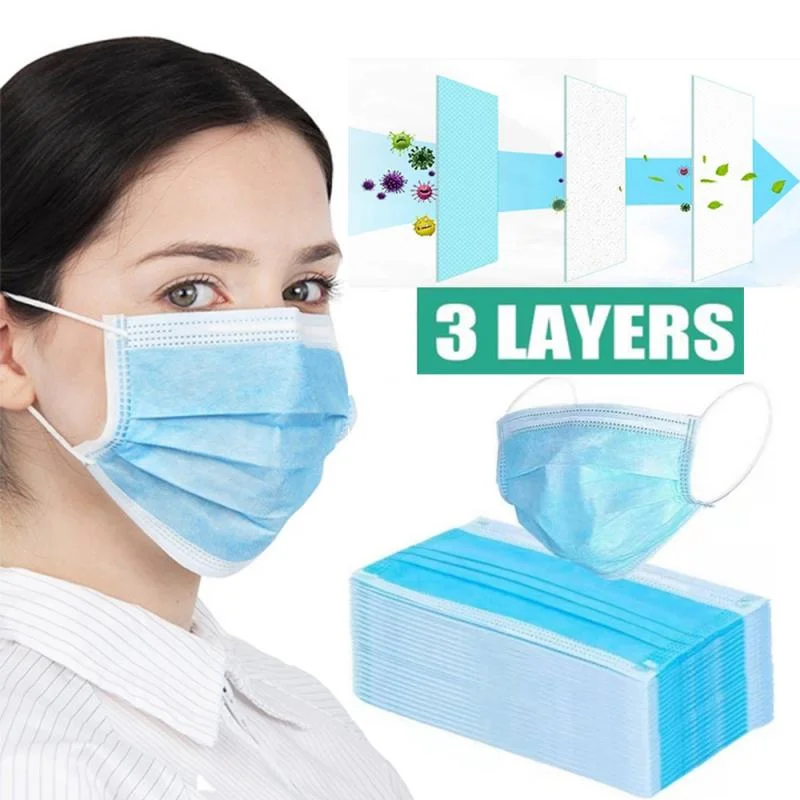 

1/5/10/50 Pcs Non-Woven Disposable Protective Face Masks3 Layers Anti-Dust Antibacterial PM2.5 nCoV FFP1 FFP2 FFP3 Earloops Mask