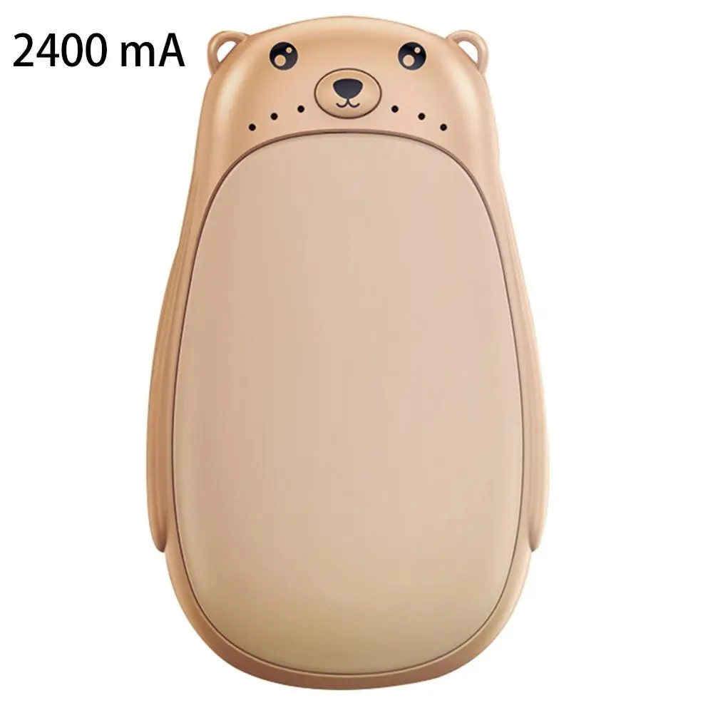 5200mA 5V Милые Носки с рисунком медведя из мультика USB электрическая ручная грелка для зарядки мобильных Мощность нагреватель с длительным сроком службы мини-грелка домашние теплые производства - Цвет: Brown 2400mA