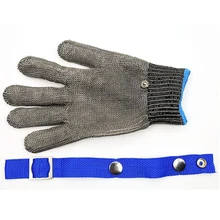 ABKK-безопасная устойчивая к ногам проволока из нержавеющей стали мясник синяя перчатка Размер L Высокая производительность уровень 5 Защита# A