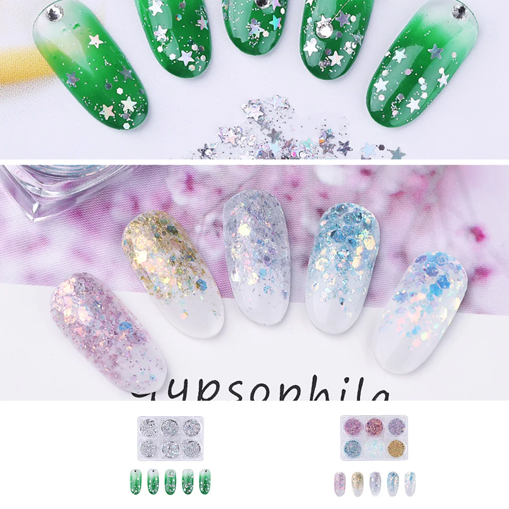 BGVfiveNail Art Flake Glitter Sequins Colorful Shiny Decorations Manicure Beauty Sequins Eye Makeup Accessories
