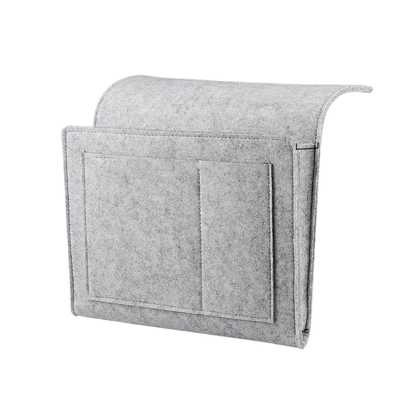 

Bedside Caddy Felt Bedside Storage Organizer With Extra Pocket For Bedroom Dorm Room Bunk Or Loft Beds Sofa Light Gray