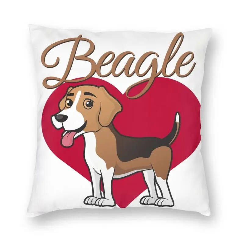 

Beagle In My Heart Cushion Cover Double Side Print Cute Dog Puppy Throw Pillow Case for Sofa Cool Pillowcase Decoration
