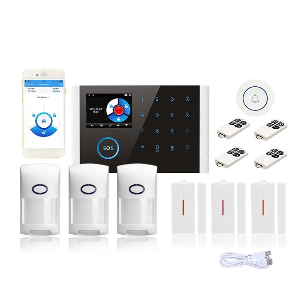 

Cs108 Switchable Wireless Home Security Wifi Gsm Gprs Alarm System App Remote Control Rfid Card Arm Disarm