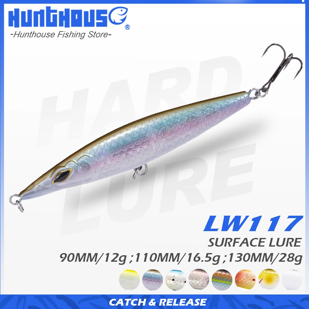 Hunthouse trolling Pencil surface lure 110mm 16.5g topwater stickbait floating asturi lures for fishing perch Wobblers fake bait|Fishing Lures| - AliExpress