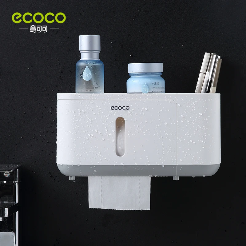 ECOCO Paper Towel Tissue Box Dispenser Wall Mounted Storage Rack Paper Towel Holder Bathroom Organizer Accessories toilet paper holder,tissue dispenser,paper towel rack