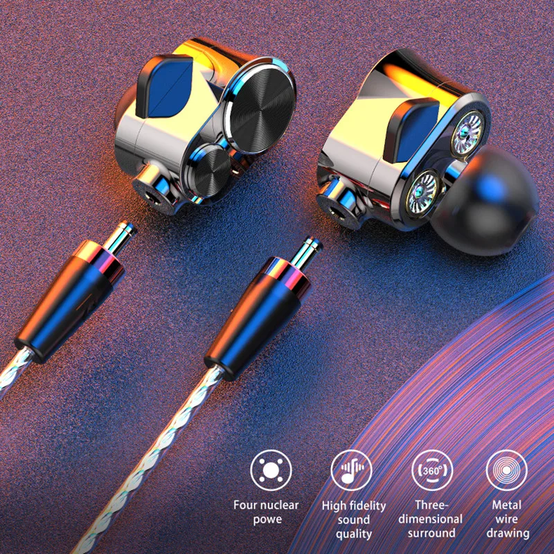 

Universal 3.5 mm Wired Earphone Flat Noise Isolating Stereo Bass Earphone In Ear Wired Earbuds Stereo Headset with Mic All phone