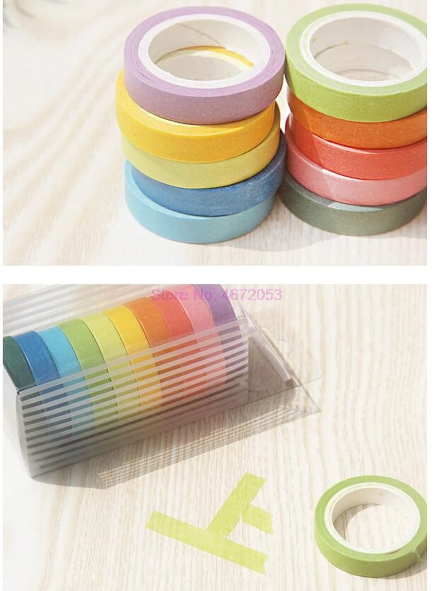 Pastel Washi Tape Set Masking Tape 10pcs - Washi Tape - AliExpress
