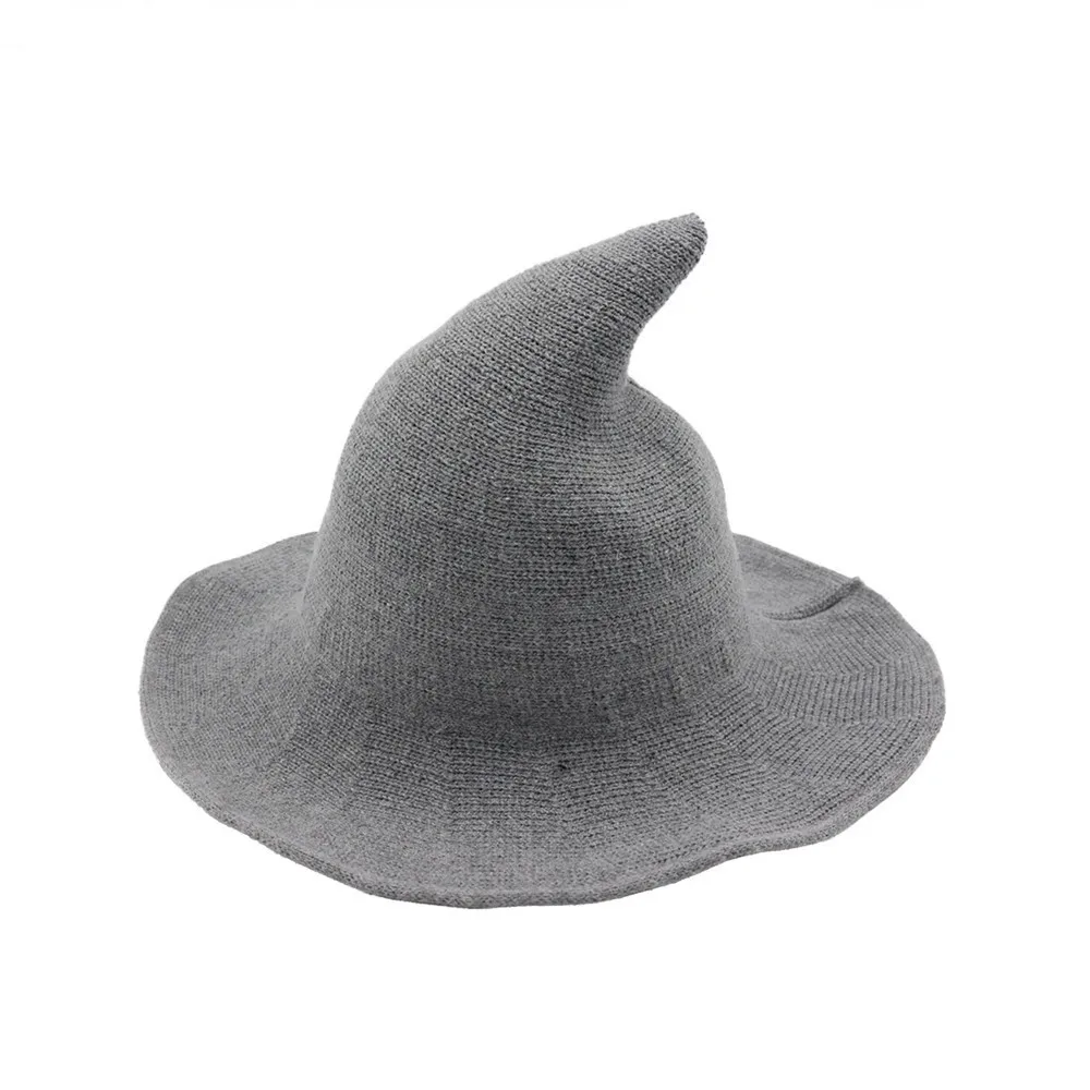 

Women's Korean-style Witch Hat Spire Peaked Cap Cotton Knit Wizard Hat Hat Foldable Bucket Hat Bucket Hat