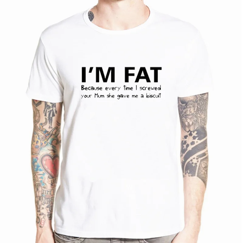 Футболка с надписью I'm Fat забавная футболка коротким рукавом из модала Your Mother