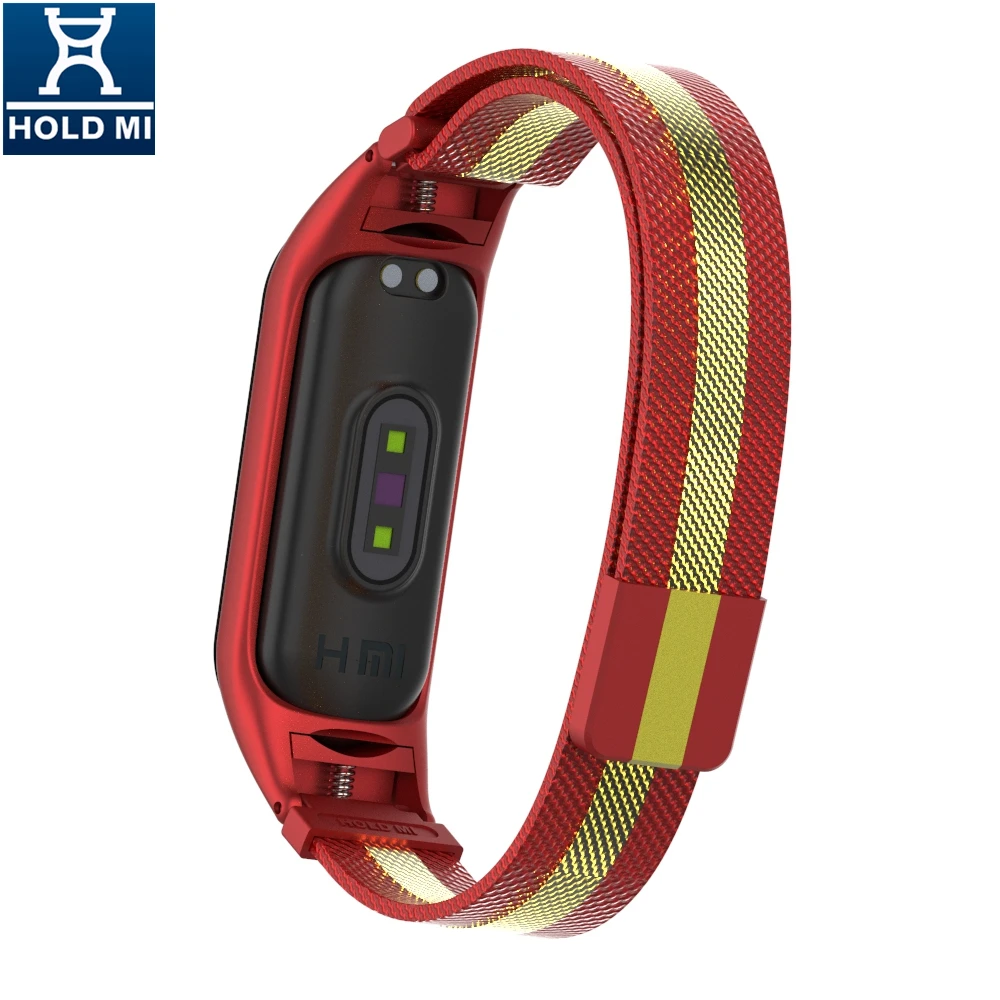 Mi lanese магнитный ремешок для Xiaomi mi Band 4 браслет из нержавеющей стали аксессуары для mi band 4 металлический ремешок