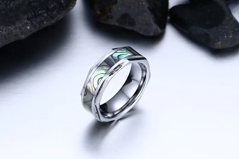 Кольца mprainbow для мужчин из карбида вольфрама, обручальное кольцо с инкрустацией в виде раковины для мужчин, модные ювелирные изделия anel masculino