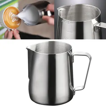 

Stainless Steel Frothing Coffee Pitcher Pull Flower Cup Cappuccino Milk Pot Espresso Cups Latte Art Milk Frother Frothing Jug