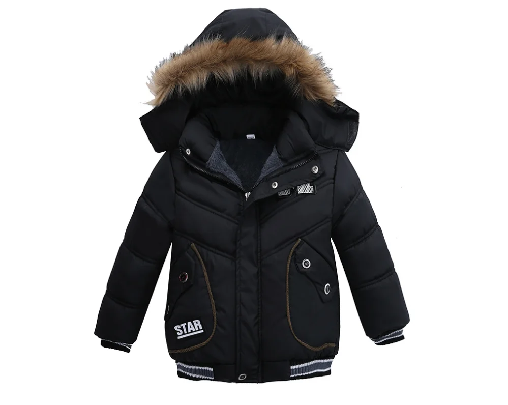 Warm Winter Jacket Children Duck Down Coat With Fur Collar Hooded Outerwear Snow Wear Kids Parka For Boys Clothes