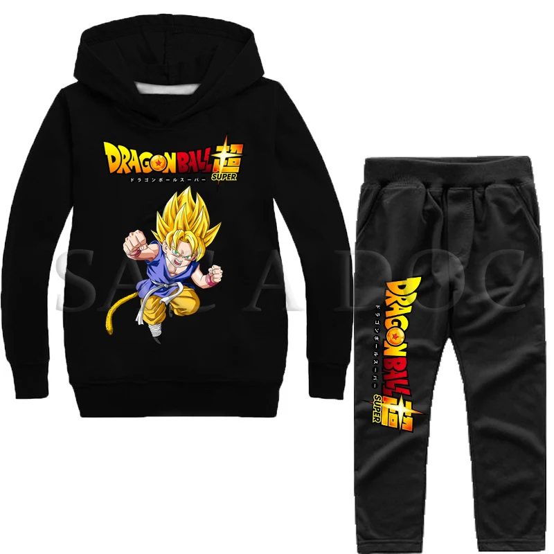 Dragon Ball Casual Sweater Children Autumn Set 2pcs Set Long Sleeve Hoodies+Pants Sets Toddler Boys Girls Tracksuits Outfit